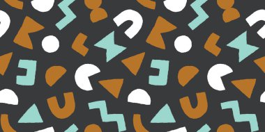 Kalın geometrik şekilli, renksiz desen. Modern İskandinav kesim elementlerine sahip vektör soyut arkaplan.