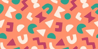 Kalın geometrik şekilli, renksiz desen. Modern İskandinav kesim elementlerine sahip vektör soyut arkaplan.