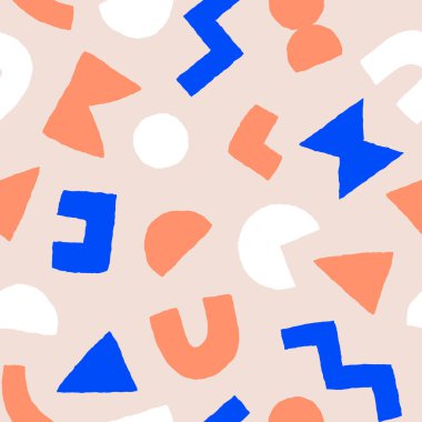 Kalın geometrik şekilli, renksiz desen. Modern İskandinav kesim elementlerine sahip vektör soyut arkaplan.