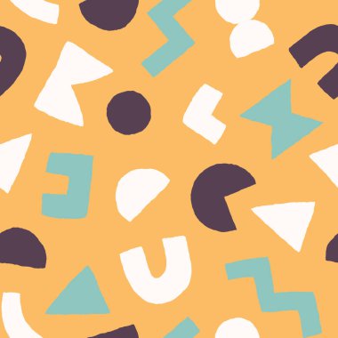 Kalın geometrik şekilli, renksiz desen. Modern İskandinav kesim elementlerine sahip vektör soyut arkaplan.