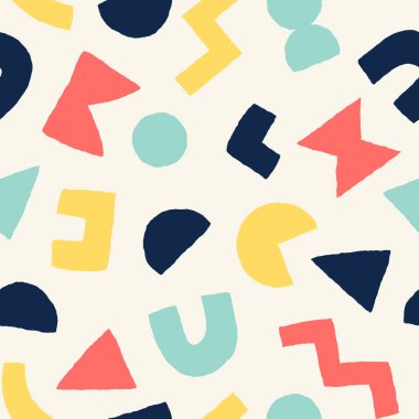 Kalın geometrik şekilli, renksiz desen. Modern İskandinav kesim elementlerine sahip vektör soyut arkaplan.