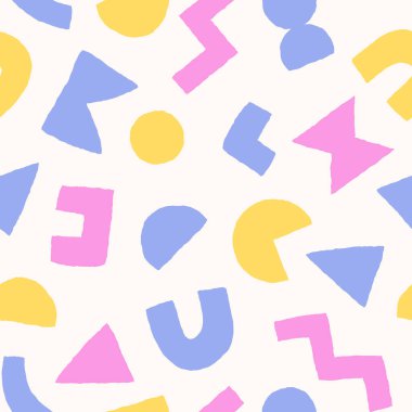 Kalın geometrik şekilli, renksiz desen. Modern İskandinav kesim elementlerine sahip vektör soyut arkaplan.