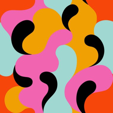 Çok renkli ve soyut şekilli modern desenler. Renkli soyut arka plan. Vektör illüstrasyonu, EPS 10