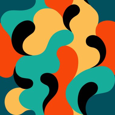 Çok renkli ve soyut şekilli modern desenler. Renkli soyut arka plan. Vektör illüstrasyonu, EPS 10