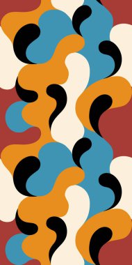 Çok renkli ve soyut şekilli modern desenler. Renkli soyut arka plan. Vektör illüstrasyonu, EPS 10