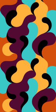 Çok renkli ve soyut şekilli modern desenler. Renkli soyut arka plan. Vektör illüstrasyonu, EPS 10