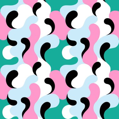 Çok renkli ve soyut şekilli modern desenler. Renkli soyut arka plan. Vektör illüstrasyonu, EPS 10