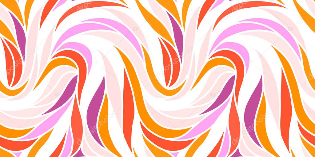 Colorful seamless striped pattern. Wavy stylish abstract background. Vector, EPS 10