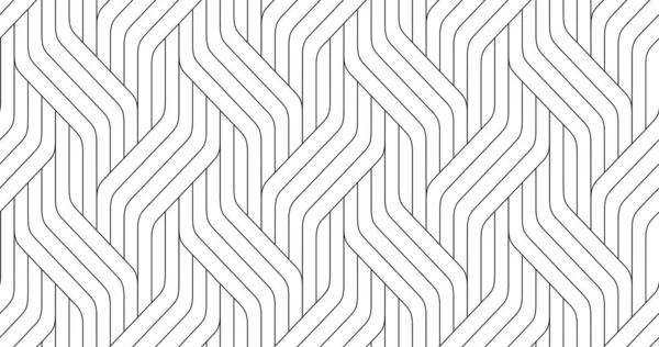 Naadloos Dun Lineair Patroon Abstracte Geometrische Golvende Achtergrond Stijlvolle Monochrome — Stockvector