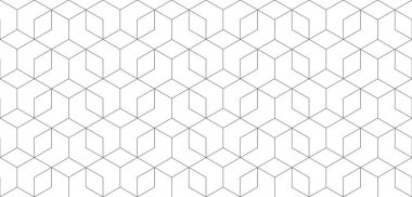 Vektörsüz kübik altıgen deseni. Modern stil ince doğrusal doku. EPS 10