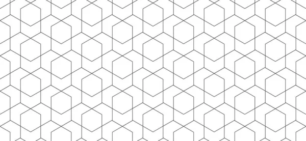Modèle Hexagone Cubique Sans Couture Vectoriel Texture Linéaire Fine Élégante — Image vectorielle