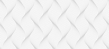 Kusursuz, ince çizgisel desen. Soyut geometrik dalgalı arkaplan. Modaya uygun monokrom dokusu. EPS 10
