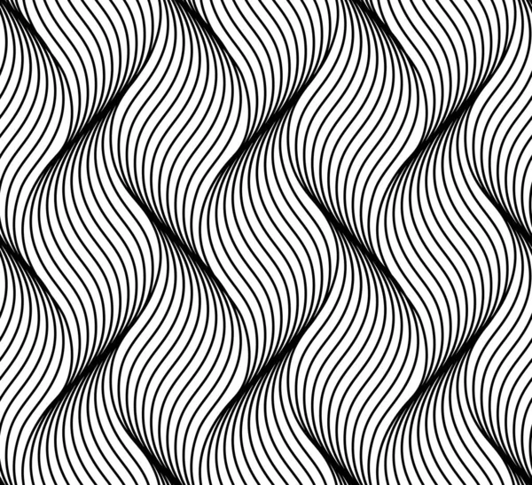 Modèle Linéaire Mince Sans Couture Fond Ondulé Géométrique Abstrait Texture — Image vectorielle