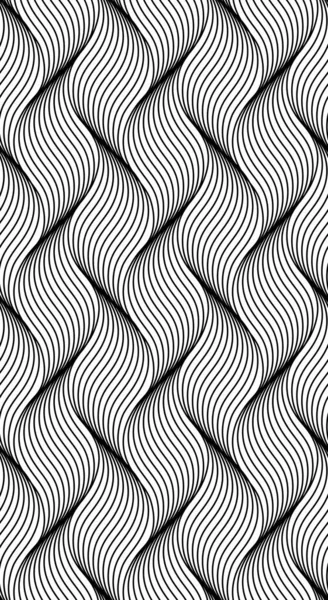 Modèle Linéaire Mince Sans Couture Fond Ondulé Géométrique Abstrait Texture — Image vectorielle