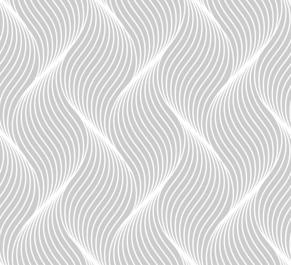 Seamless Thin Linear Pattern Abstract Geometric Wavy Background Stylish Monochrome — Stock Vector