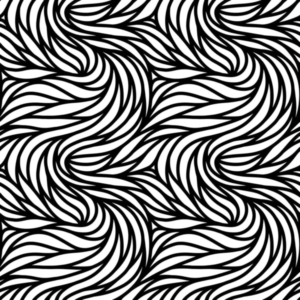 Elegant Naadloos Bloemenpatroon Golvende Vector Abstracte Achtergrond Stijlvolle Moderne Monochrome — Stockvector