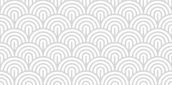 Векторный Бесшовный Рисунок Полосатыми Рыбными Чешуями Стильная Монохромная Геометрическая Текстура — стоковый вектор