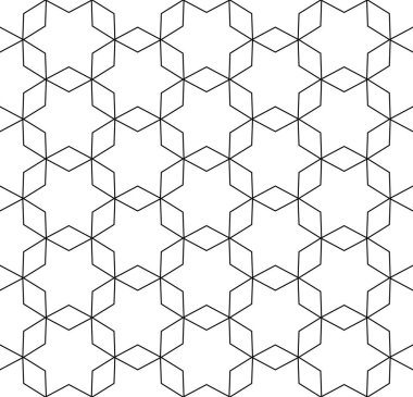 Vektörsüz altıgen yıldız deseni. Modern stil ince doğrusal doku. EPS 10