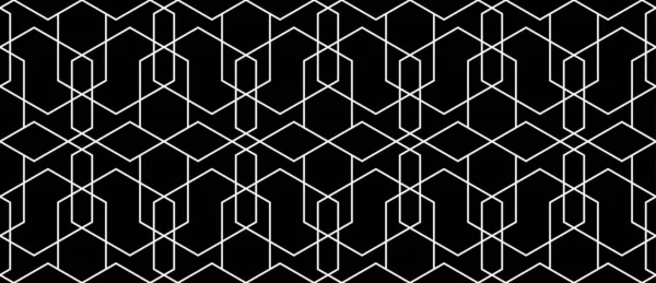 Nahtloses Dünnes Lineares Vektormuster Abstrakter Geometrischer Hintergrund Stilvolle Fraktale Textur — Stockvektor