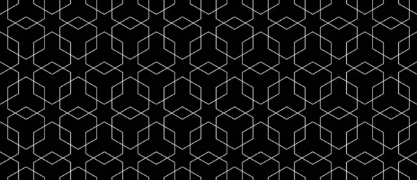 Vector Seamless Geometric Pattern Modern Thin Hexagon Grid Texture Eps — Stock Vector
