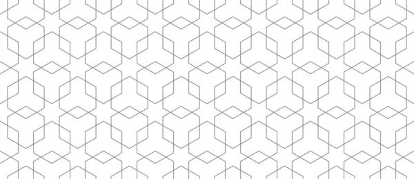 Vector Seamless Geometric Pattern Modern Thin Hexagon Grid Texture Eps — Stock Vector