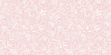 Yaprakları ve bukleleri olan kusursuz bir şekil. Tek renkli soyut çiçek arkaplanı. Modaya uygun monokrom dokusu. EPS 10