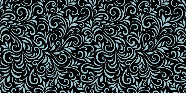 Patrón Sin Costura Vectorial Con Hojas Rizos Fondo Floral Abstracto — Archivo Imágenes Vectoriales