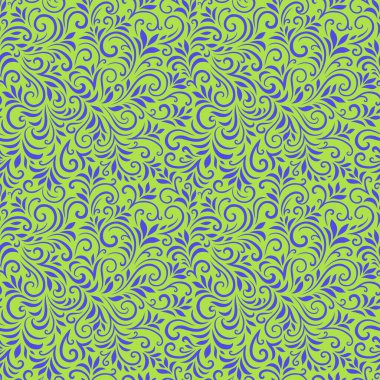 Yaprakları ve bukleleri olan kusursuz bir şekil. Tek renkli soyut çiçek arkaplanı. Modaya uygun monokrom dokusu. EPS 10