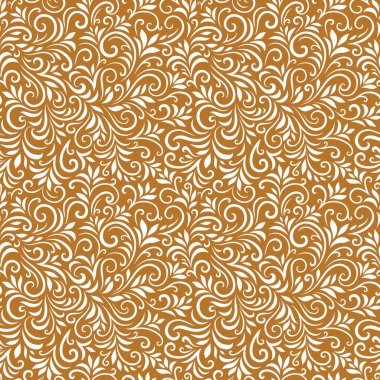 Yaprakları ve bukleleri olan kusursuz bir şekil. Tek renkli soyut çiçek arkaplanı. Modaya uygun monokrom dokusu. EPS 10