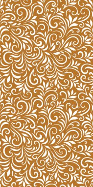 Yaprakları ve bukleleri olan kusursuz bir şekil. Tek renkli soyut çiçek arkaplanı. Modaya uygun monokrom dokusu. EPS 10