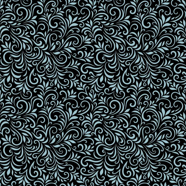 Patrón Sin Costura Vectorial Con Hojas Rizos Fondo Floral Abstracto — Archivo Imágenes Vectoriales