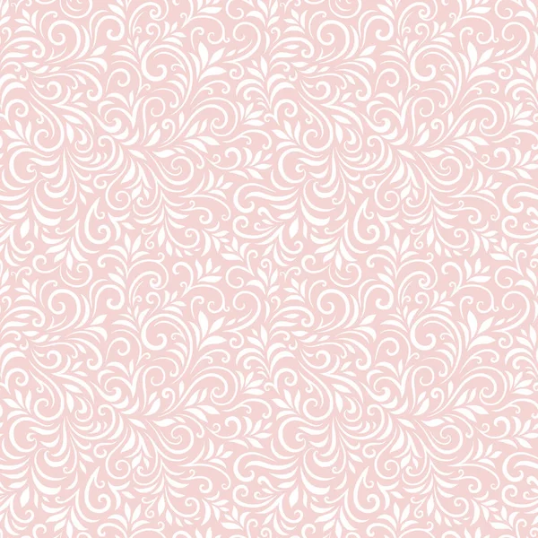 Vector Naadloos Patroon Met Bladeren Krullen Monochroom Abstracte Bloemenachtergrond Stijlvolle — Stockvector
