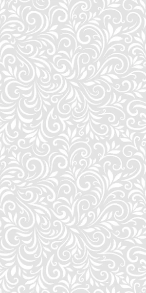 Векторный Бесшовный Рисунок Листьями Кудряшками Монохромный Абстрактный Цветочный Фон Стильная — стоковый вектор