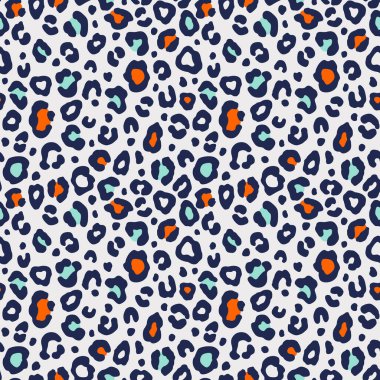Renkli leopar desensiz. Moda stili vektör dokusu. EPS 10