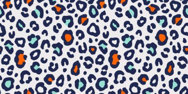 Renkli leopar desensiz. Moda stili vektör dokusu. EPS 10