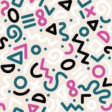 Kusursuz renkli geometrik desen. Moda 80-90 'lar. Hipster Memphis tarzı. Eps 10