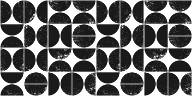 İskandinav tarzında tek renkli geometrik kusursuz desen. Yarı daireli modern soyut grunge arkaplan. EPS 10