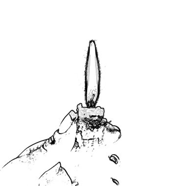 El boyalı siyah ve beyaz mum