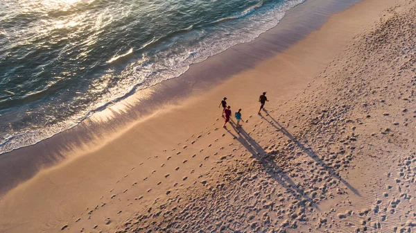 Vista Aerea Della Riva Del Mare Con Spiaggia Sabbiosa Onde — Foto Stock