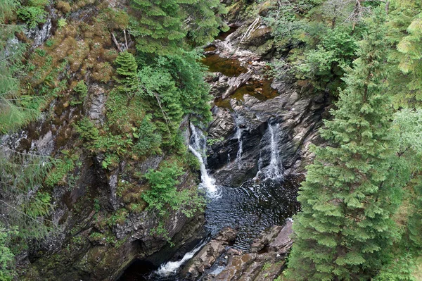 Plodda Falls Waterfall Southwest Village Tomich Glen Affric Highlands Scotland — Stock Photo, Image