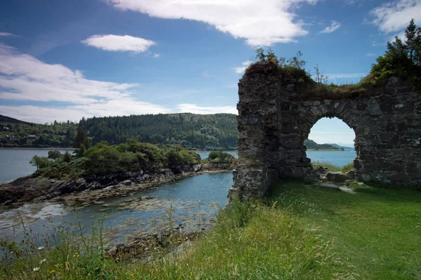 Strome Castle Ruin Lowland Castle Banks Loch Carron Stromemore Southwest — Stock Photo, Image