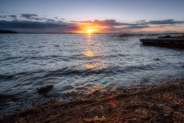 Sonnenuntergang am See Onega — Stockfoto