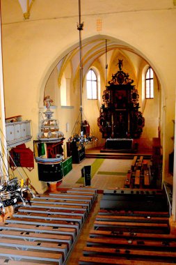 İçinde ortaçağ güçlendirilmiş Sakson kilise Cristian, Transilvanya, Romanya