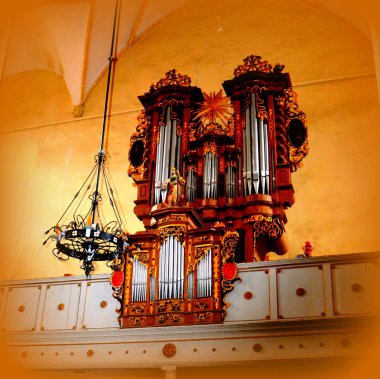 Organ. Ortaçağ Sakson kilise Cristian, Transilvanya, Romanya güçlendirilmiş