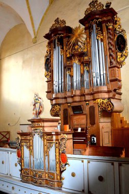 Ortaçağ içinde köyün Cristian, Sibiu İlçesi, Transilvanya, Romanya Sakson kilisede güçlendirilmiş 