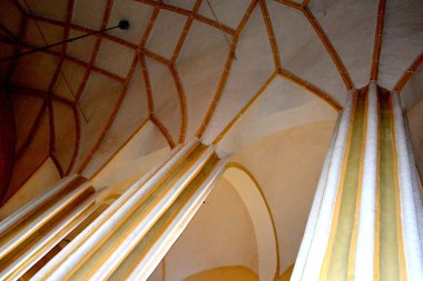 Ortaçağ içinde köyün Cristian, Sibiu İlçesi, Transilvanya, Romanya Sakson kilisede güçlendirilmiş 