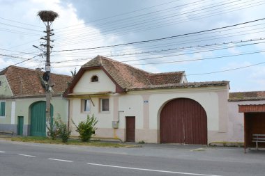 Köyün Cristian, Sibiu İlçesi, Transilvanya tipik kırsal manzara ve köylü evleri