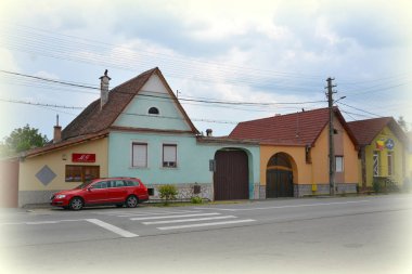 Köyün Cristian, Sibiu İlçesi, Transilvanya tipik kırsal manzara ve köylü evleri