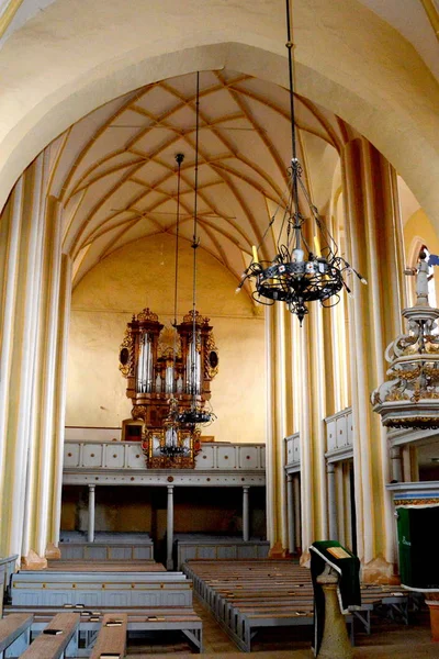 Uvnitř Středověký Opevněný Saské Kostel Cristian Sedmihradsko Rumunsko — Stock fotografie