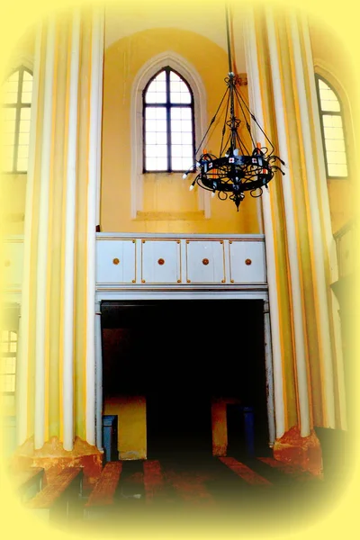 Uvnitř Středověký Opevněný Saské Kostel Cristian Sedmihradsko Rumunsko — Stock fotografie